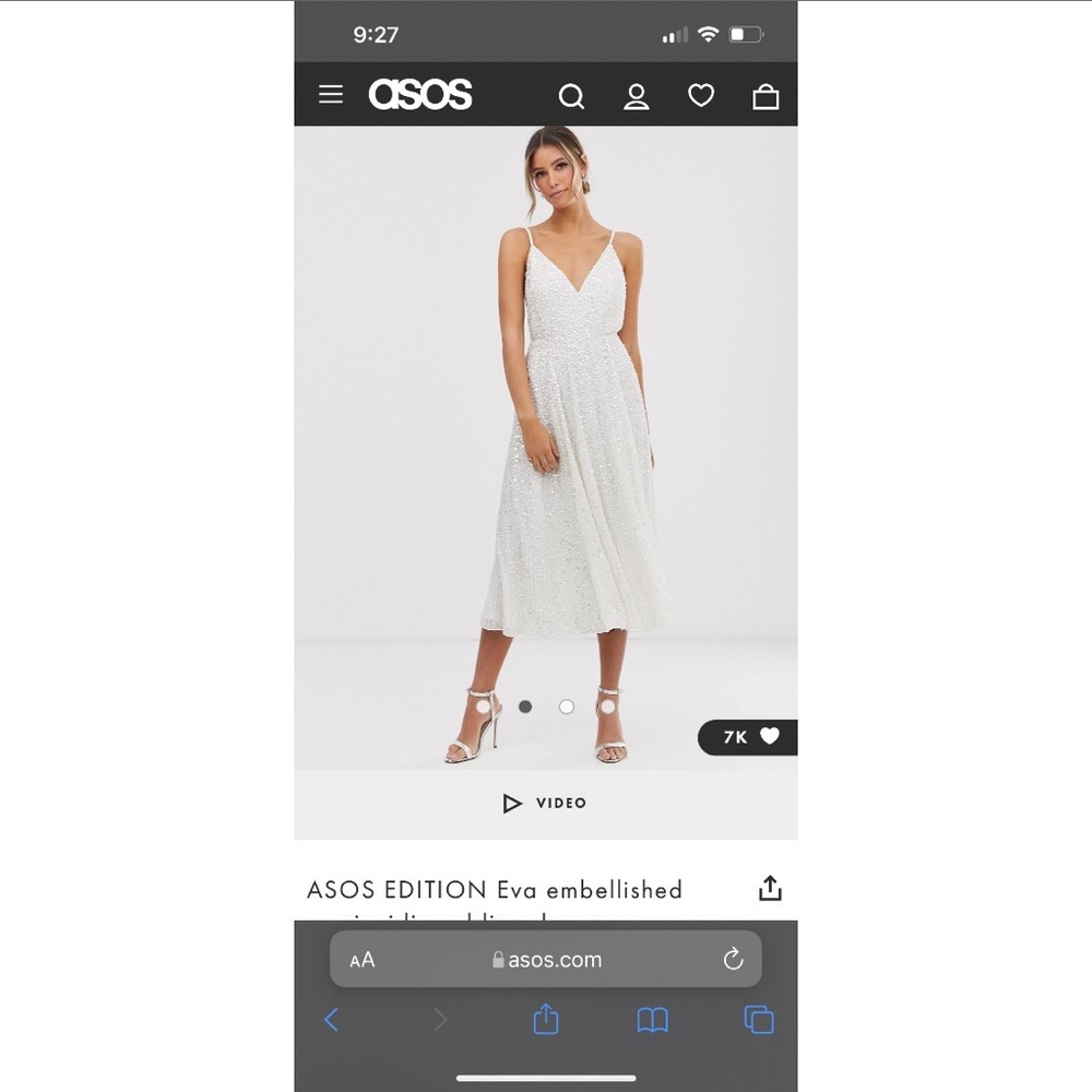 ASOS Eva embellished cami midi wedding dress